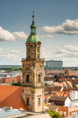 Fototapeta na wymiar Aerial view over the city of Erlangen