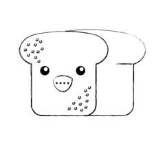 kawaii bread leaf bakery character vector illustration