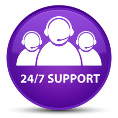 24/7 Support (customer care team icon) special purple round button