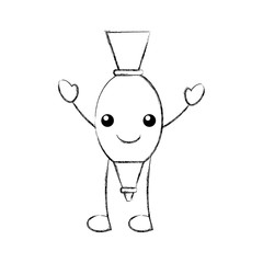 cartoon icing bag dessert pastry icon vector illustration