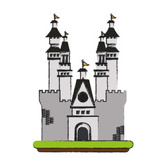 Castle of palace medieval and fairytale theme Isolated design Vector illustration