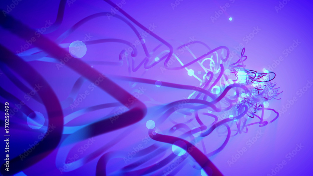 Poster abstract strokes with twisted spirals and spots