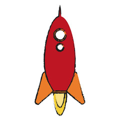 Rocket icon Spaceship aircraft and start up theme Isolated design Vector illustration