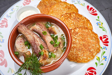 potato pancakes with meat