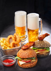 burgers with beer