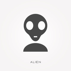 Silhouette icon alien