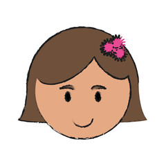 Girl cartoon of kid childhood and little theme Isolated design Vector illustration