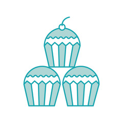 birthday cupcakes dessert celebration decorative vector illustration