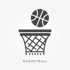 Silhouette icon basketball