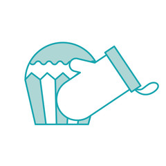 cupcake party and potholders baking kitchen vector illustration