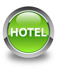 Hotel glossy green round button