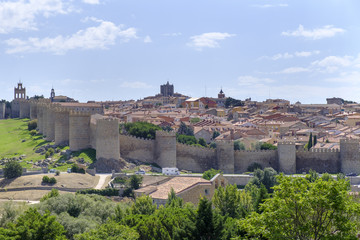Fototapeta na wymiar Medieval walls of Avila, Spain.