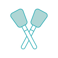 pair spatula kitchen utensil tool rubber vector illustration