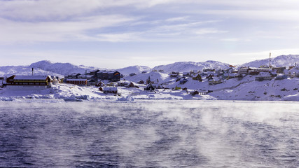 view of Illulissat from the sea