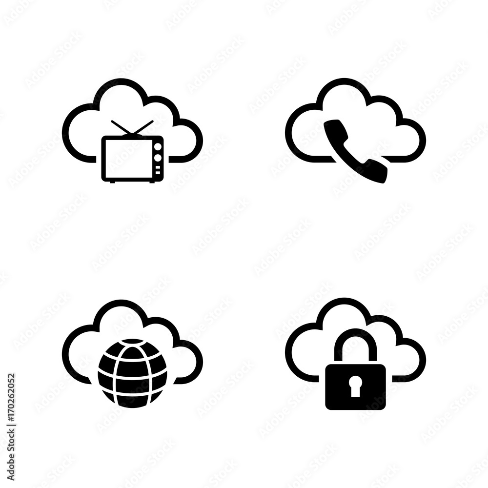 Aufkleber cloud storage. simple related vector icons set for video, mobile apps, web sites, print projects and
