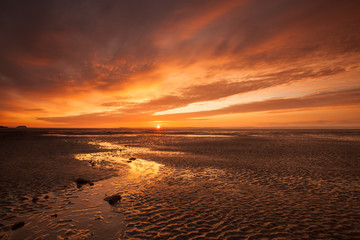 Beautiful Somerset sunset beach scene