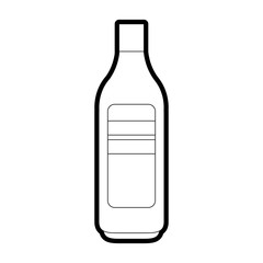 Vine bottle of drink beverage and restaurant theme Isolated design Vector illustration