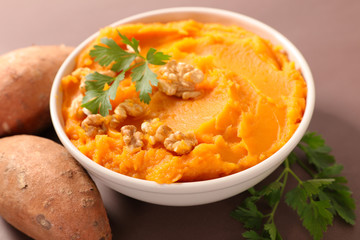 mashed sweet potato