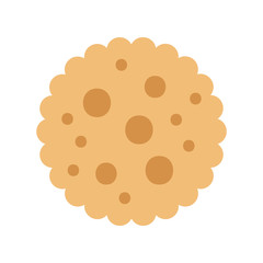 chocolate chip cookie dessert eating icon vector illustration