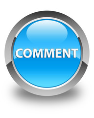 Comment glossy cyan blue round button