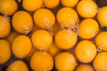 yolks made bread in a stainless steel container.