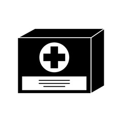 Fototapeta premium cardboard box medicine equipment supply icon vector illustration
