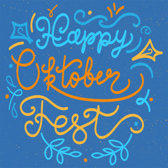 Fototapeta na wymiar Happy Oktoberfest Lettering