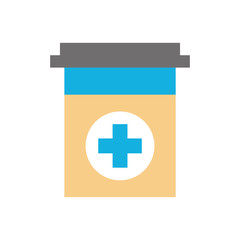 Obraz premium plastic container medicine cross pharmaceutical treatment vector illustration