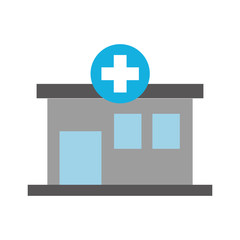 Obraz premium hospital building medical center front view icon illustration