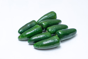 mexican green chili isolated on white background.