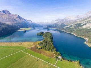 Engadine Valley, Lake Sils in grisons canton