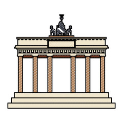 Brandenburg gate of germany europe landmark theme Isolated design Vector illustration