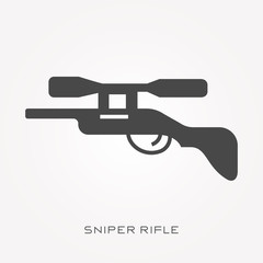 Silhouette icon sniper rifle