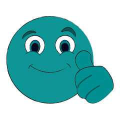 Funny cartoon face icon Emoticon caricature and character theme Isolated design Vector illustration