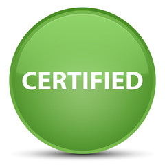 Certified special soft green round button