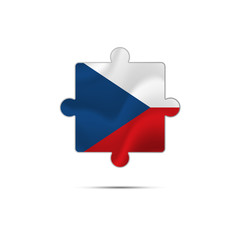 Isolated piece of puzzle with the Czech Republic flag. Vector illustration.