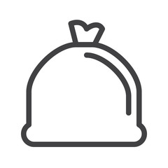 Trash bag line icon, outline vector sign, linear style pictogram isolated on white. Symbol, logo illustration. Editable stroke. Pixel perfect graphics