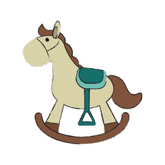 Horse of toy childhood and play theme Isolated design Vector illustration