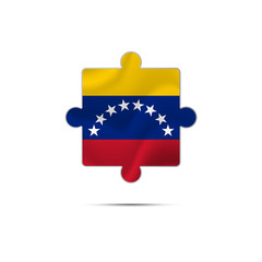 Obraz premium Isolated piece of puzzle with the Venezuela flag. Vector illustration.