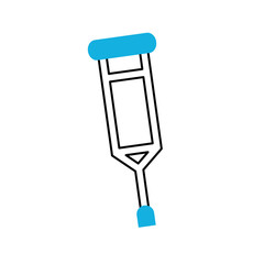 crutch medical walking sticks for rehabilitation leg vector illustration