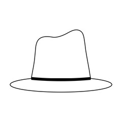 hat tall top  icon image vector illustration design  black and white
