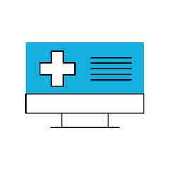 Fototapeta premium screen computer cross medical online support digital vector illustration