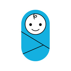 baby wrapped in blanket clothes healthcare vector illustration