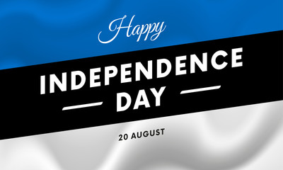 Estonia Independence Day. 20 august. Waving flag. Vector illustration.