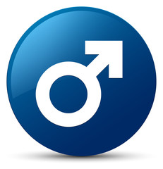 Male sign icon blue round button