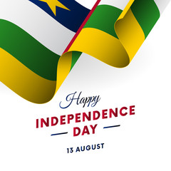 Central African Republic Independence Day. 13 august. Waving flag. Vector illustration.