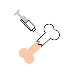 medical broken bone and siringe vector illustration