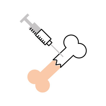 medical broken bone and siringe vector illustration