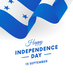Honduras Independence Day. 15 September. Waving flag. Vector illustration.