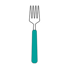 Fork of kitchen dinner and meal theme Isolated design Vector illustration